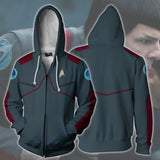 Star Trek Beyond Movie Spock Grey Uniform Unisex Adult Cosplay Zip Up 3D Print Hoodies Jacket Sweatshirt