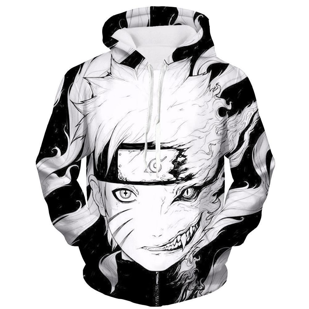 Unisex Naruto Hoodies Cool Aesthetic Pullover 3D Character Print Jacket Sweatshirt
