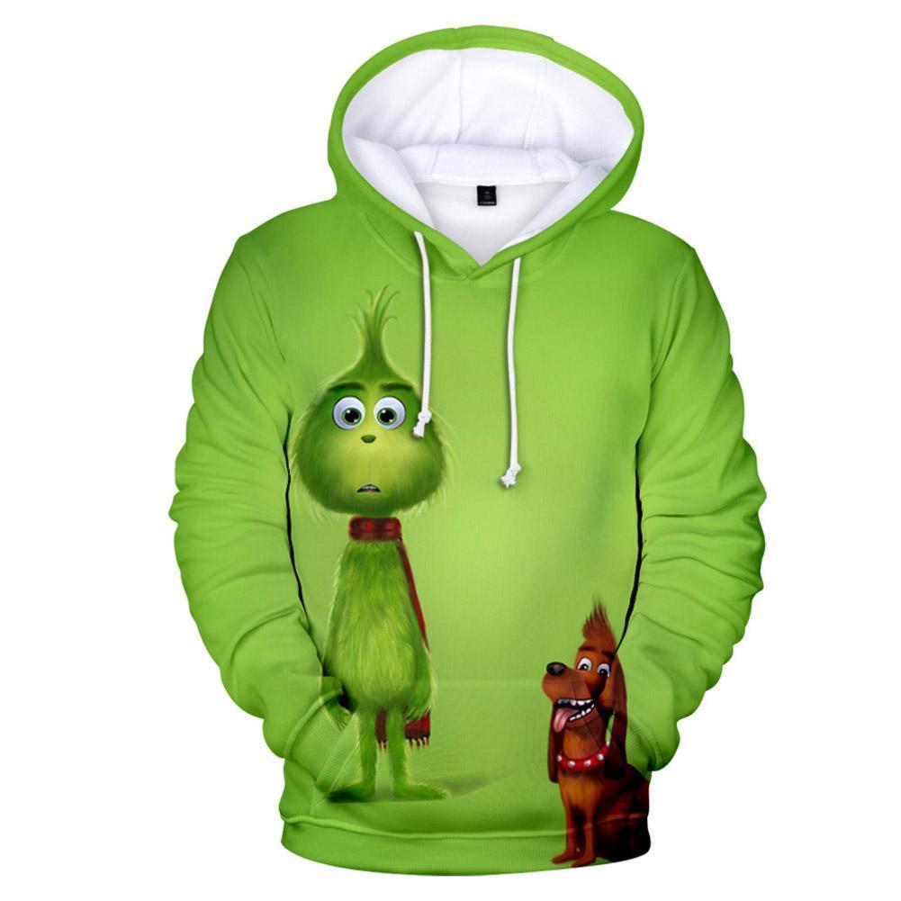 Kids Hoodie How the Grinch Stole Christmas Grinch and Max Printed Pullover Sweatshirt