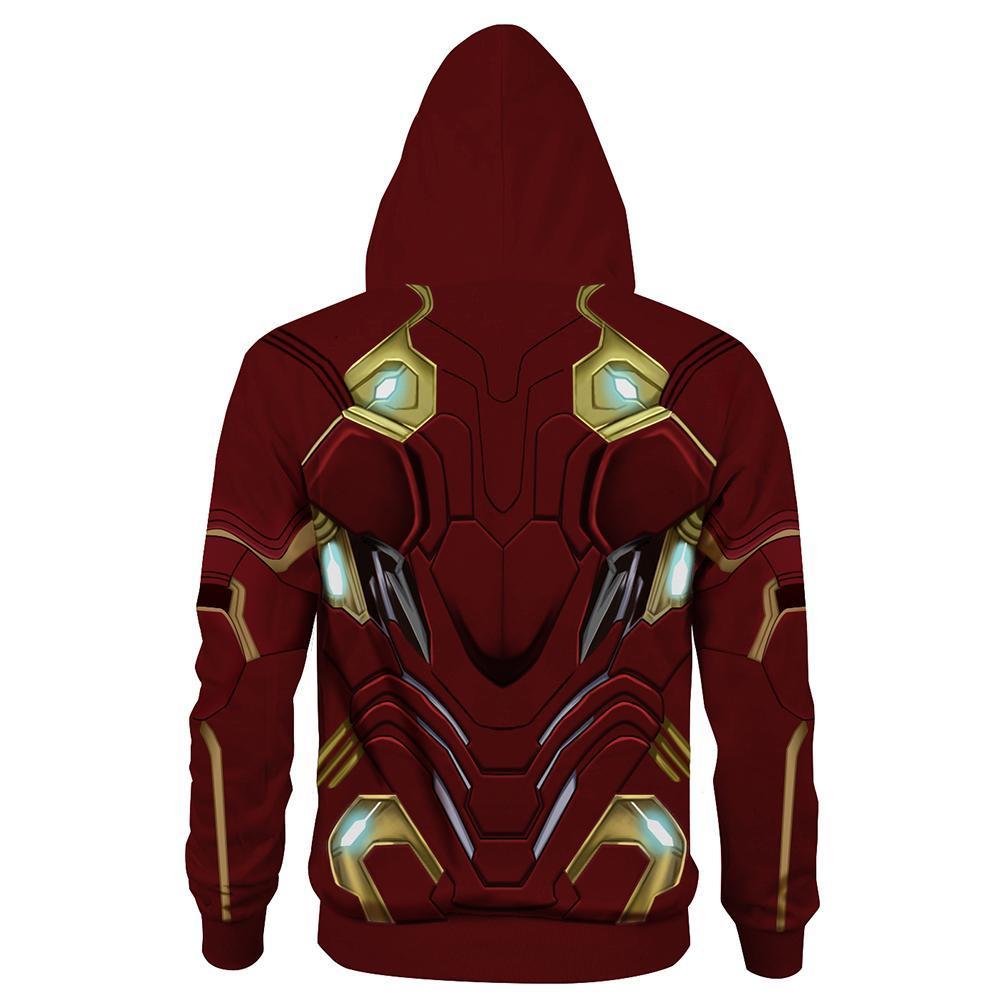 The Avengers Endgame Iron Man Cosplay Hoodie 3D Printed Thin Sports Jacket