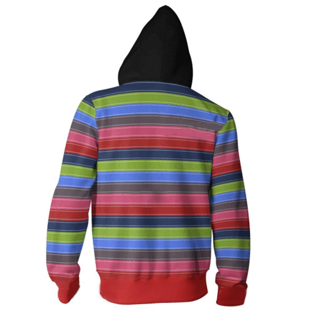 Unisex Chucky Hoodies Child's Play Zip Up 3D Print Jacket Sweatshirt