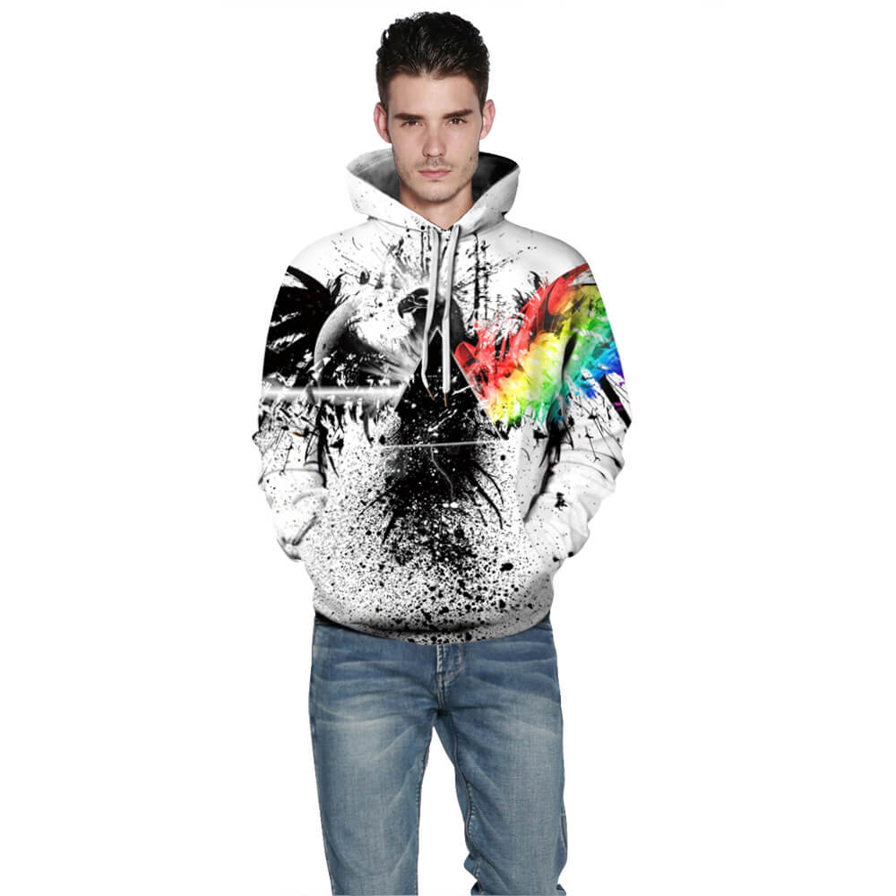 Eagle Oil Painting Style Animal Unisex Adult Cosplay 3D Printed Hoodie Pullover Sweatshirt