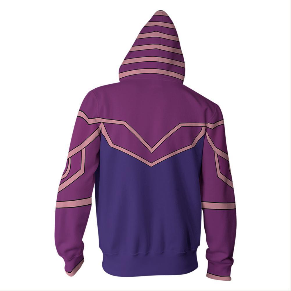 Unisex Dark Magician Hoodies Yu-Gi-Oh! Zip Up 3D Print Jacket Sweatshirt
