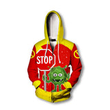 Cartoon Stop Coronavirus Virus Evil Unisex Adult Cosplay Zip Up 3D Print Hoodies Jacket Sweatshirt