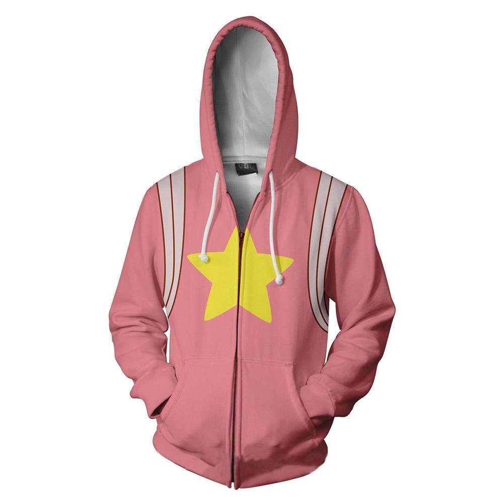 Unisex Steven Hoodies Steven Universe Zip Up 3D Print Jacket Sweatshirt