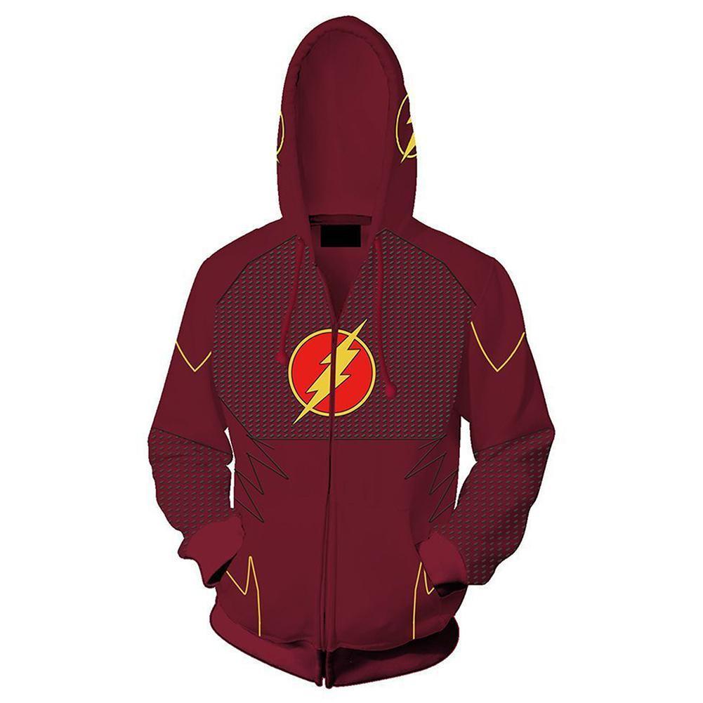 The Flash Hoodies Lightning Logo Unisex Adult Zip Up 3D Print Jacket Sweatshirt