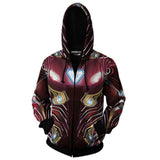 Avengers Endgame Tony Stark Iron Man Movie Adult Cosplay Unisex 3D Printed Hoodie Pullover Sweatshirt Jacket With Zipper