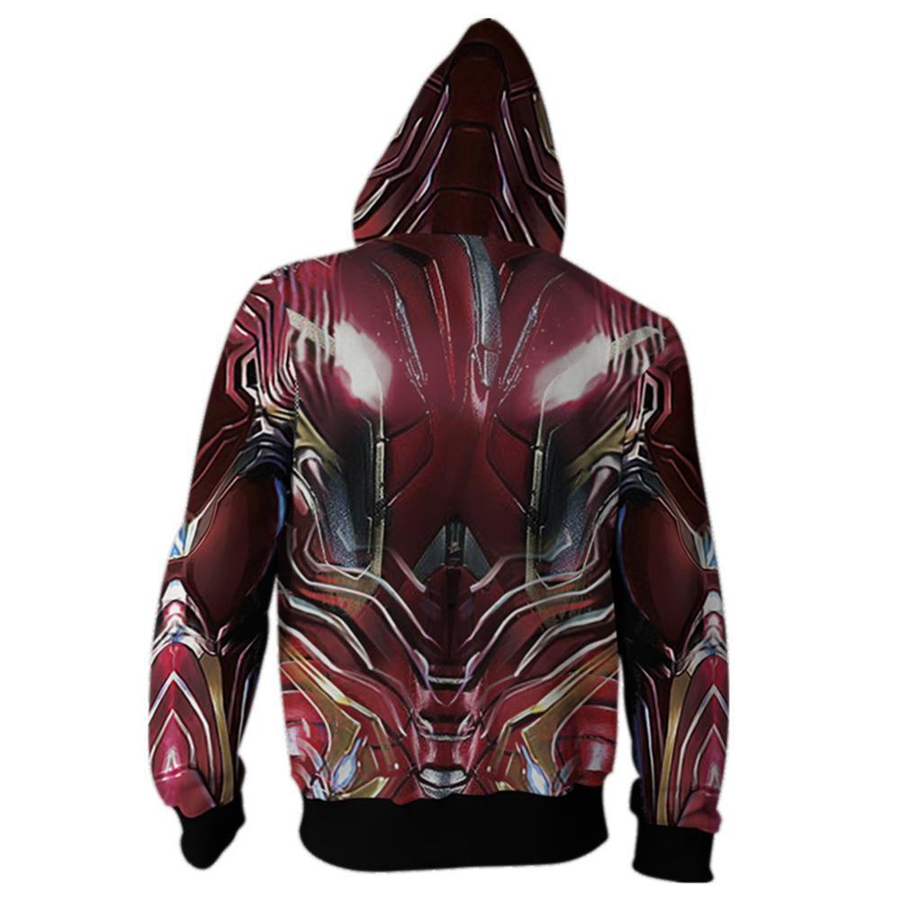 Avengers Endgame Tony Stark Iron Man Movie Adult Cosplay Unisex 3D Printed Hoodie Pullover Sweatshirt Jacket With Zipper