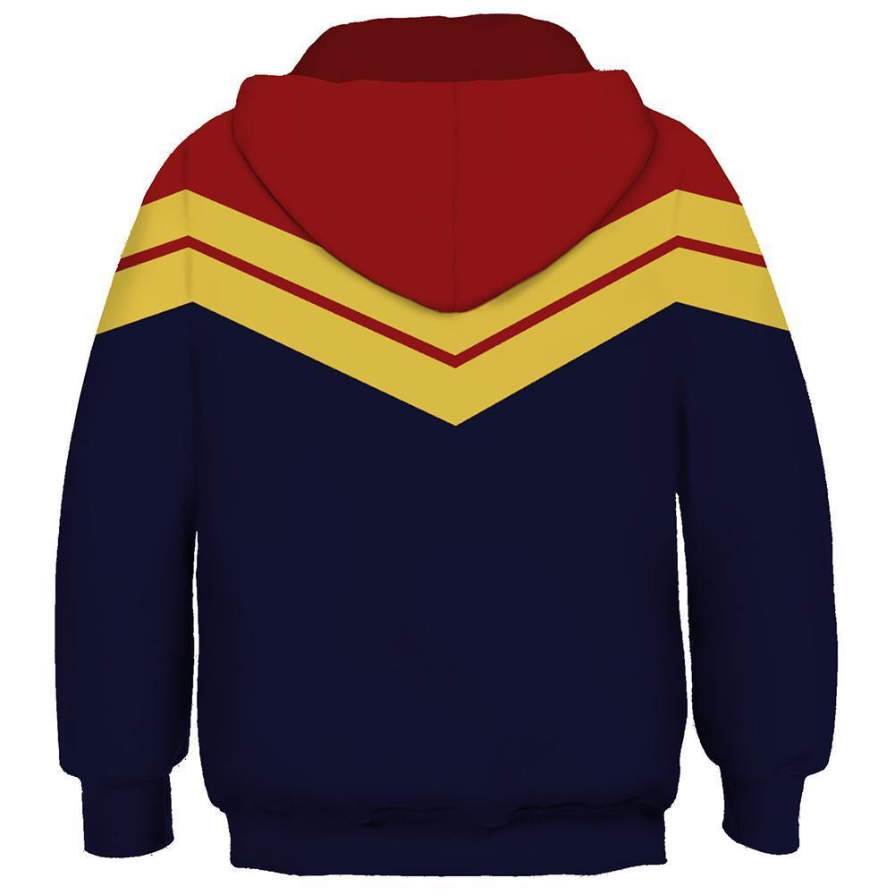 Kids Captain Marvel Jacket Cosplay Costume Fashion Hooded Sweatshirt