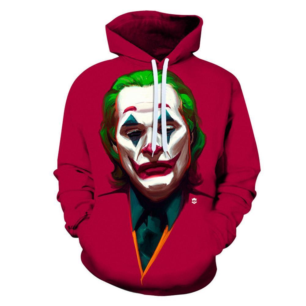 Unisex 2019 Movie Joker Hoodies Arthur Fleck Printed Pullover Jacket Sweatshirt