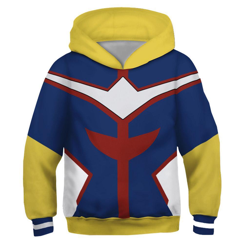 Kids All Might Hoodies My Hero Academia Pullover 3D Print Jacket Sweatshirt