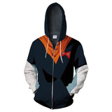 Unisex Android 17 Hoodies Dragon Ball Zip Up 3D Print Jacket Sweatshirt