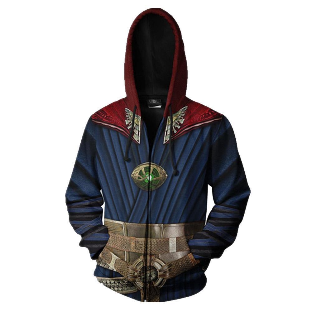 Doctor Strange Movie Super Hero Adult Cosplay Unisex 3D Printed Hoodie Pullover Sweatshirt Jacket With Zipper