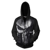 Punisher TV Frank Castle Skeleton Style B Unisex Adult Cosplay Zip Up 3D Print Hoodies Jacket Sweatshirt