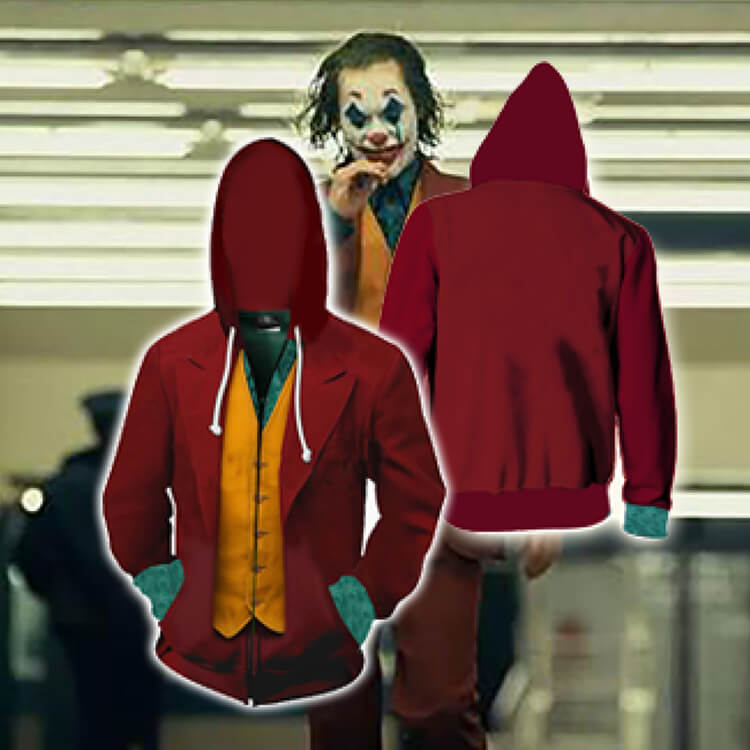 Joker Movie Arthur Clown 4 Adult Cosplay Unisex 3D Printed Hoodie Pullover Sweatshirt Jacket With Zipper