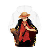 One Piece Anime Monkey D Luffy With Hat Cosplay Unisex 3D Printed Hoodie Pullover Sweatshirt