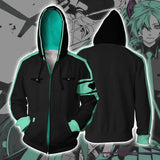 Hatsune Miku Append Anime Black Cosplay Unisex 3D Printed Hoodie Sweatshirt Jacket With Zipper