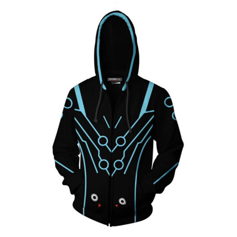 Overwatch Game Genji Shimada Sparrow Black Unisex Adult Cosplay Zip Up 3D Print Hoodies Jacket Sweatshirt