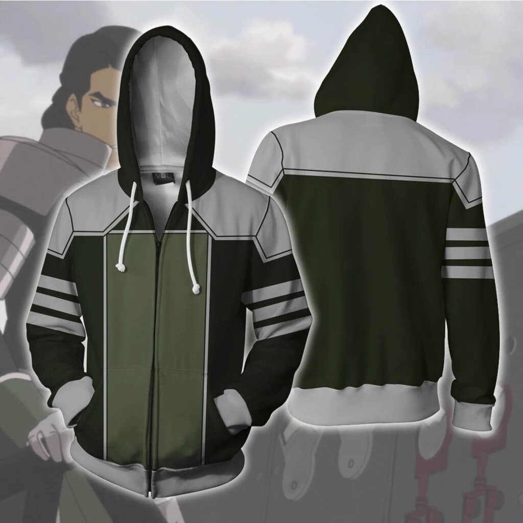 Avatar The Last Airbender Anime Kuvira Great Uniter Master Metalbender Unisex Adult Cosplay Zip Up 3D Print Hoodie Jacket Sweatshirt