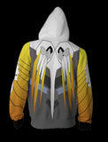 Overwatch Game Mercy Angela Ziegler New Unisex Adult Cosplay Zip Up 3D Print Hoodies Jacket Sweatshirt