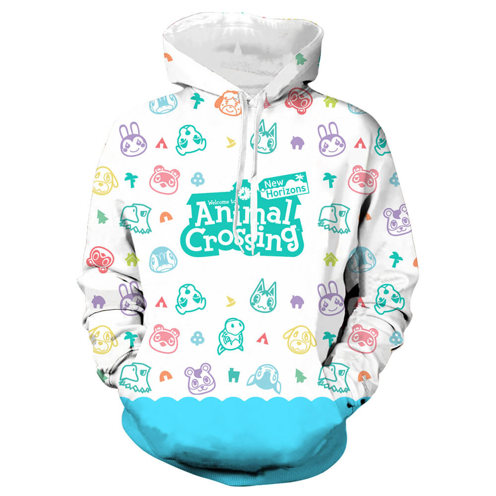 Animal Crossing: New Horizons Game All Cute Animals Unisex Adult Cosplay 3D Print Hoodie Pullover Sweatshirt