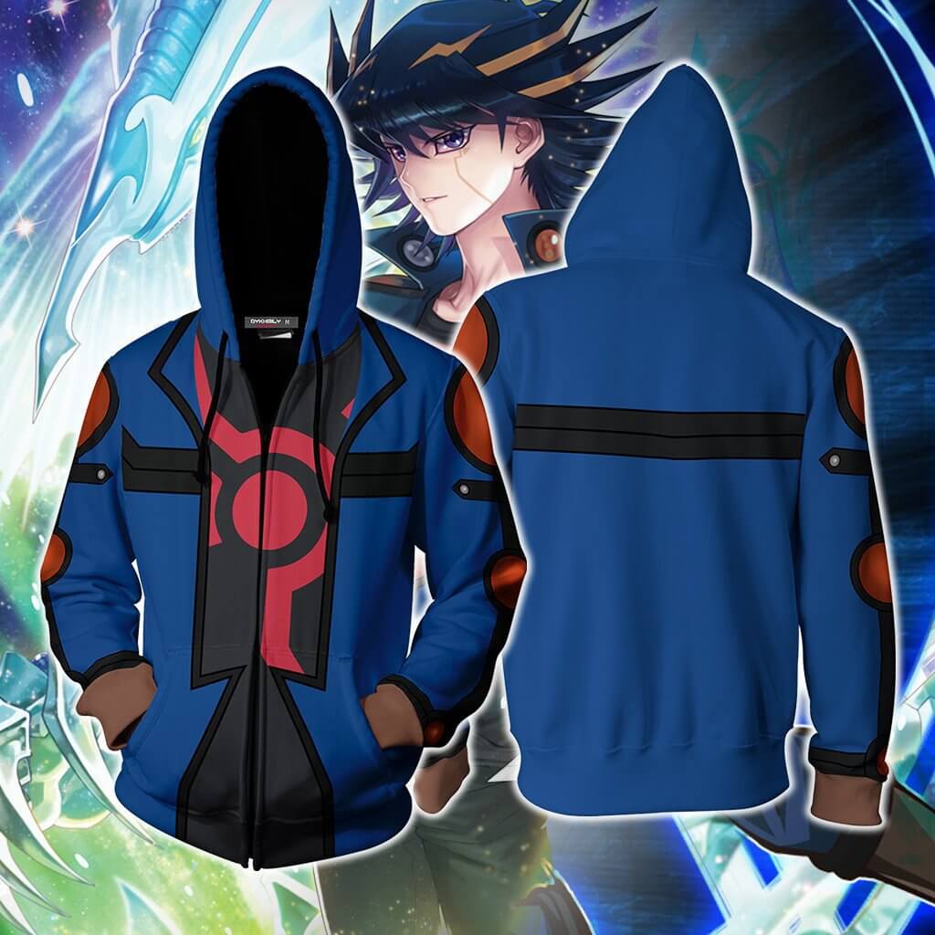Yu-Gi-Oh! Duel Monsters Anime Yusei Fudo Signers Unisex Adult Cosplay Zip Up 3D Print Hoodies Jacket Sweatshirt