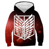 Kids Attack on Titan Survey Corps Jiyuu no Tsubasa Anime 2 Cosplay 3D Printed Hoodie Pullover Sweatshirt