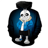 Undertale Game Sans Smile Wide Toothy Grin Unisex Adult Cosplay 3D Printed Hoodie Pullover Sweatshirt