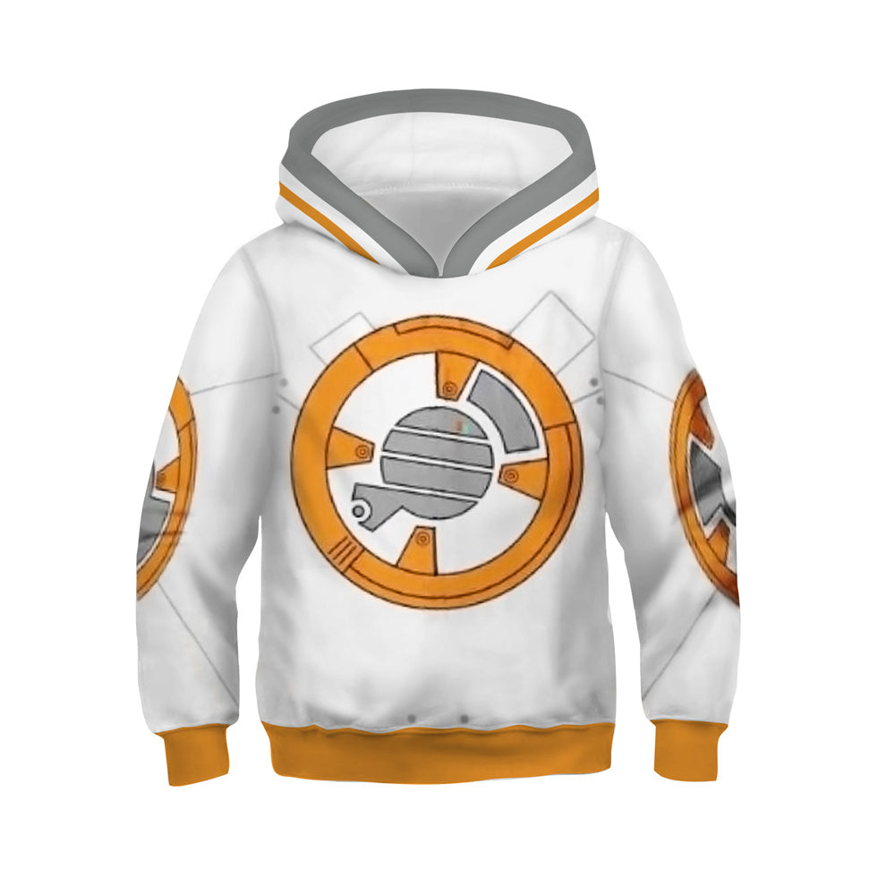 Kids Star Wars Movie BB-8 Rolling Droid Cosplay 3D Printed Hoodie Pullover Sweatshirt