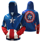 Captain America Movie Style 3 Cosplay Unisex 3D Printed Hoodie Sweatshirt Pullover