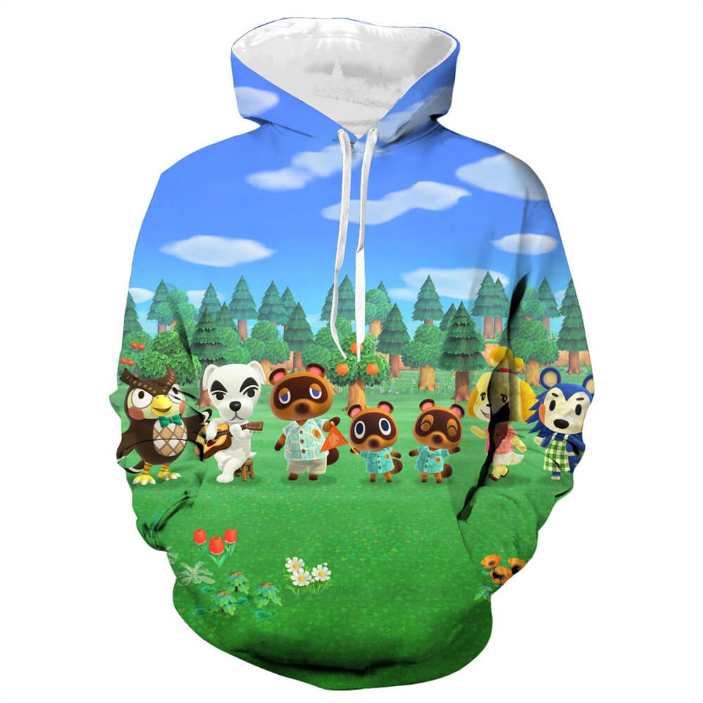 Animal Crossing: New Horizons Game Forest Unisex Adult Cosplay 3D Print Hoodie Pullover Sweatshirt