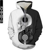 White Black Skull Man Head Movie Cosplay Unisex 3D Printed Hoodie Sweatshirt Pullover