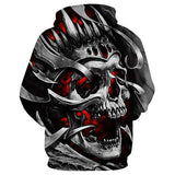 Scared Skull Man Head Red Movie Cosplay Unisex 3D Printed Hoodie Sweatshirt Pullover