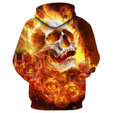 Crying Fire Skull Man Head Movie Cosplay Unisex 3D Printed Hoodie Sweatshirt Pullover