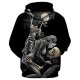 Hot Woman With Skull Man Head Movie Cosplay Unisex 3D Printed Hoodie Sweatshirt Pullover