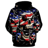 Many Flag Skull Man Head Open Mouth Movie Cosplay Unisex 3D Printed Hoodie Sweatshirt Pullover