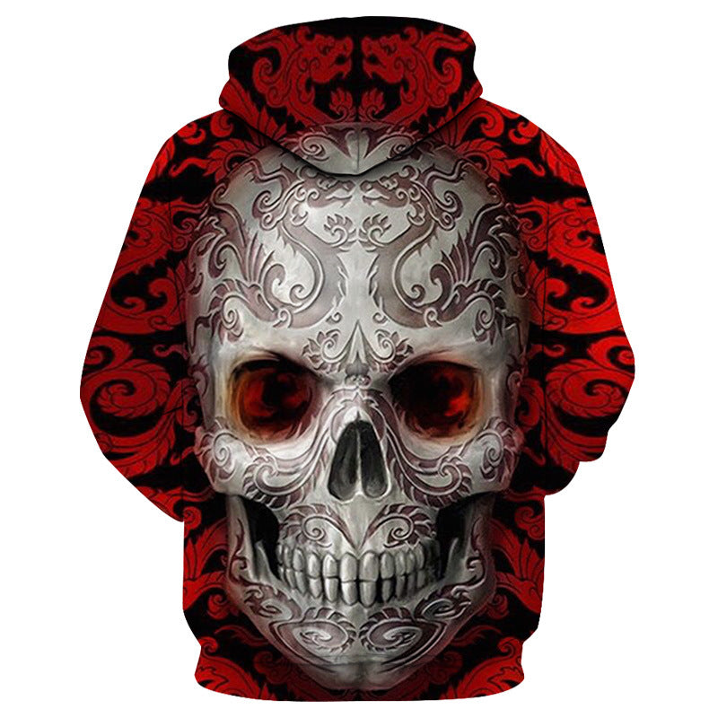 Big Dragon Pattern Skull Man Head Movie Red Cosplay Unisex 3D Printed Hoodie Sweatshirt Pullover