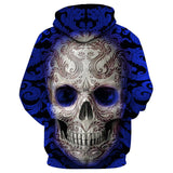 Big Dragon Pattern Skull Man Head Movie Blue Cosplay Unisex 3D Printed Hoodie Sweatshirt Pullover