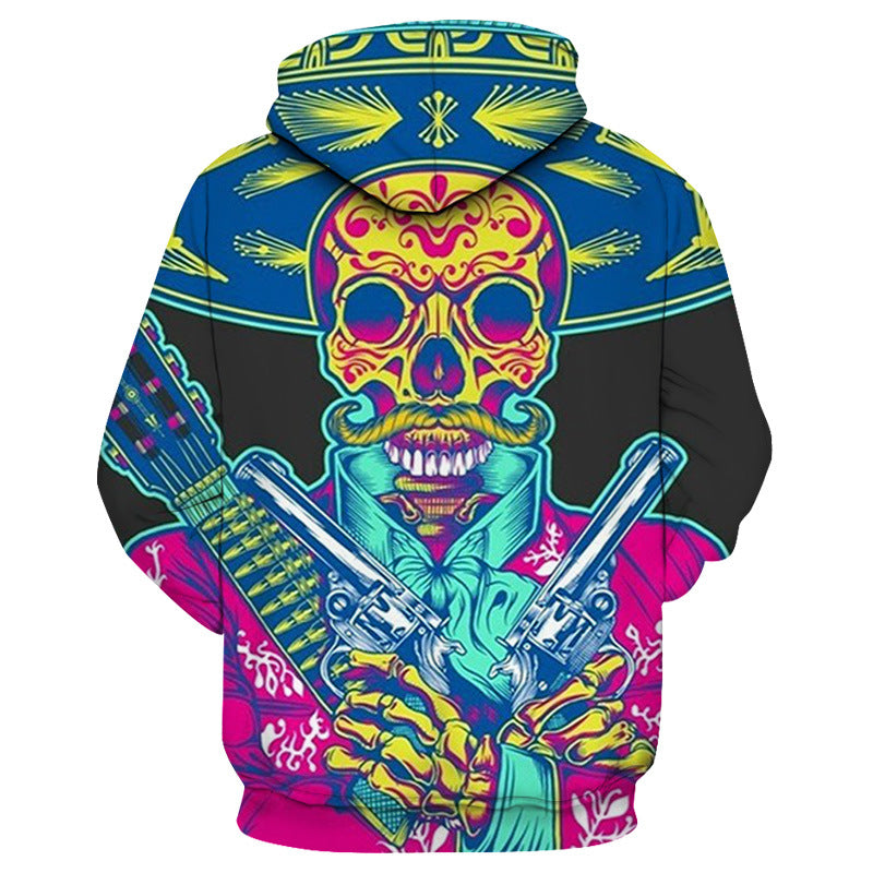 Colorful Skull Man Head Movie Cosplay Unisex 3D Printed Hoodie Sweatshirt Pullover