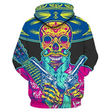 Colorful Skull Man Head Movie Cosplay Unisex 3D Printed Hoodie Sweatshirt Pullover