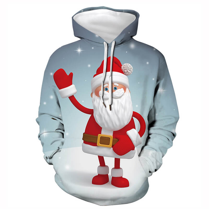 2022 New Christmas Carnival Night Cartoon Cute Snowman Santa Unisex Adult Cosplay 3D Print Jacket Sweatshirt