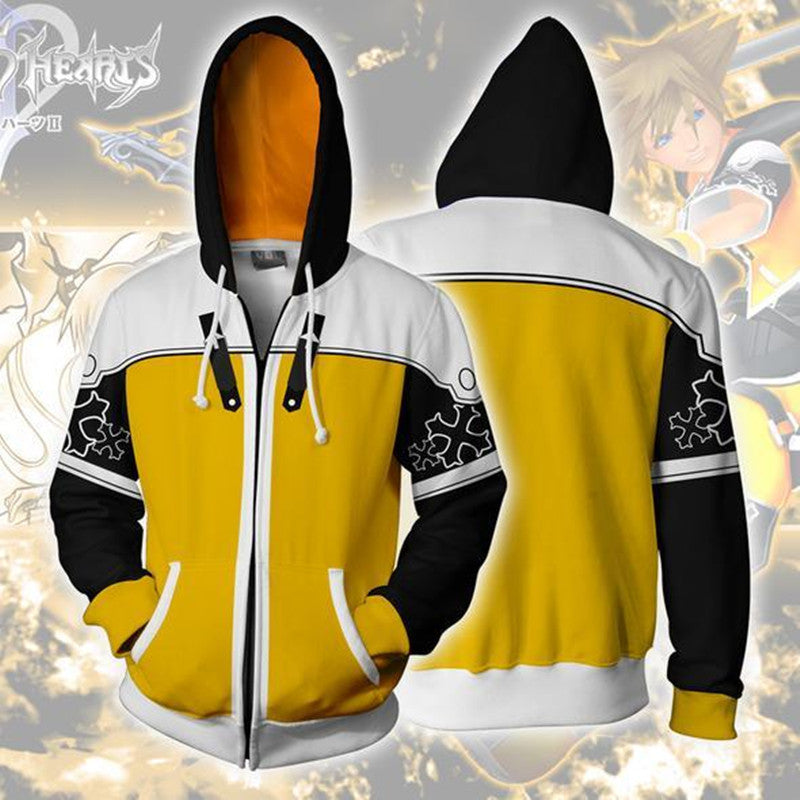 Kingdom Hearts Game Sora Master Form Cosplay Unisex 3D Printed Hoodie Sweatshirt Jacket With Zipper