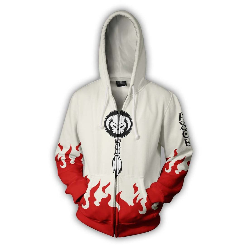 One Piece Anime Whitebeard Pirates Flag White Red Cosplay Unisex 3D Printed Hoodie Pullover Sweatshirt Jacket With Zipper