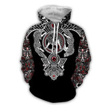 Viking Odin Valhalla Wolf Pattern Symbol Tattoo 11 Unisex Adult Cosplay 3D Print Hoodie Pullover Sweatshirt