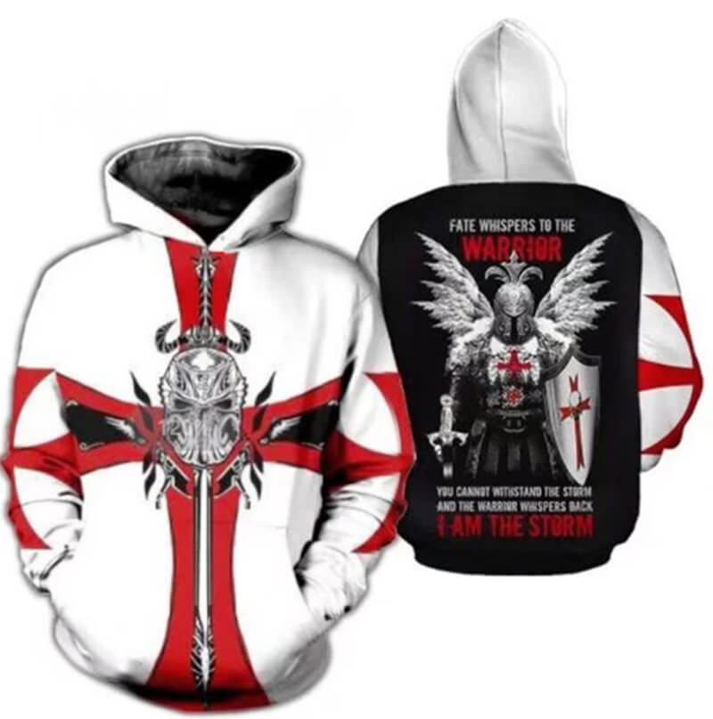 Knights Templar Ordre du Temple Red Cross 8 Unisex Adult Cosplay 3D Printed Hoodie Pullover Sweatshirt