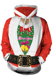 Women Christmas Sweatshirt Women Xmas Santa Print Hoodies Pullover with Pouch Pockets