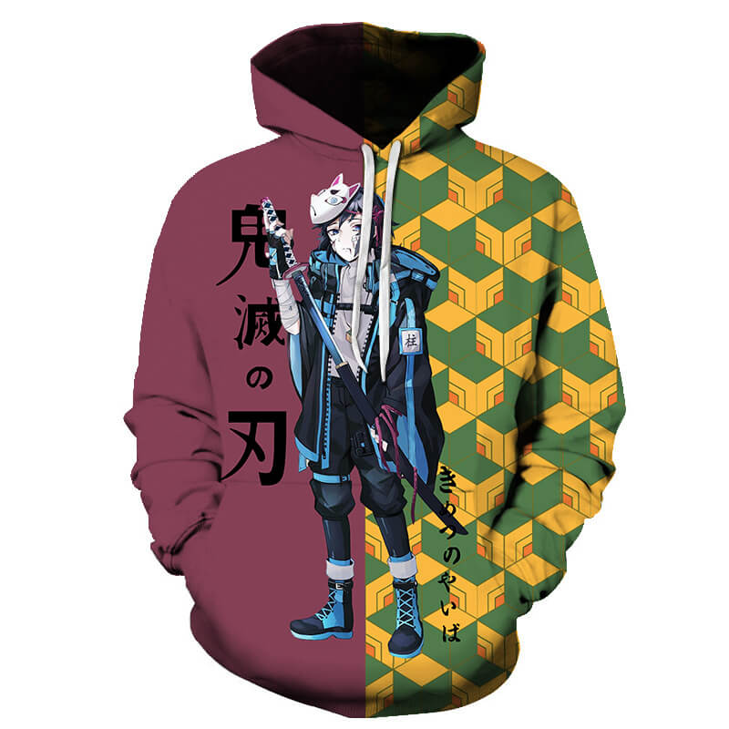 Demon Slayer Kimetsu no Yaiba Anime Tomioka Giyuu 6 Unisex Adult Cosplay 3D Print Hoodie Pullover Sweatshirt