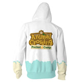 Animal Crossing: New Horizons Game Happy Home Designer Pocket Camp Unisex Adult Cosplay Zip Up 3D Print Hoodies Jacket Sweatshirt