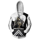 Skull Body Zip Up Hoodie Unisex Adult Cosplay 3D Print Sweatshirt Jacket