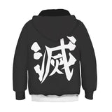 Kids Demon Slayer Kimetsu no Yaiba Anime Black Cosplay 3D Printed Hoodie Pullover Sweatshirt